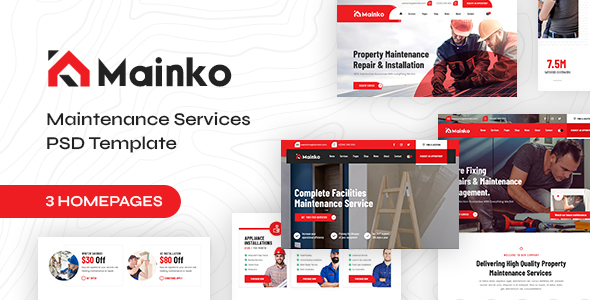 Mainko - Installation, Repair & Maintenance Services PSD Template