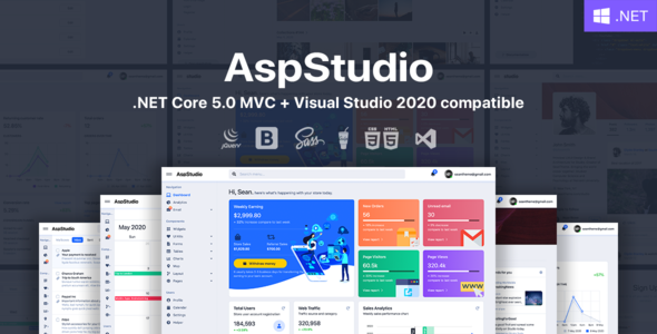 AspStudio - ASP.NET Core 5.0 MVC Bootstrap 5 Admin Template