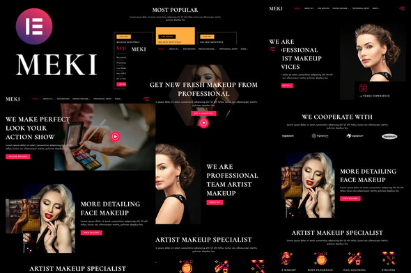 Meki - Artist Makeup Business Services Elementor Template Kit