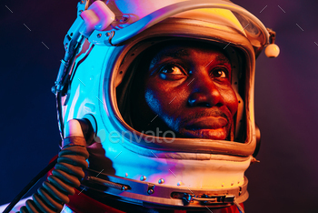  of a man with spacesuit