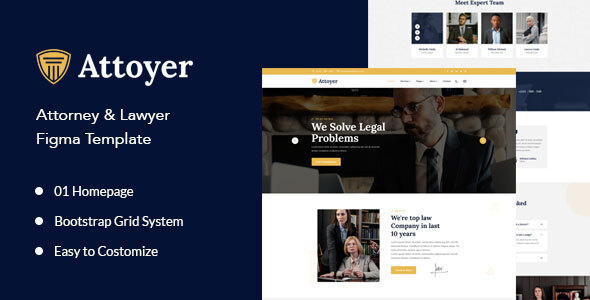 Attoyer - Attorney & Lawyer  Figma Template