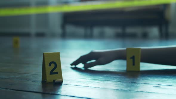 Closeup of a Crime Scene in a Deceased Person's Home.