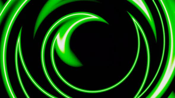 4K green tornado abstract geometric animated seampless loop background.