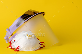 Face shield and medical face masks. Protection against coronavirus concept / Photodune, Misc