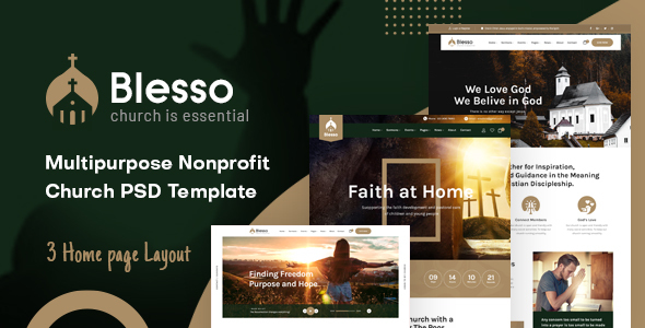 Blesso | Multipurpose Nonprofit Church PSD Template