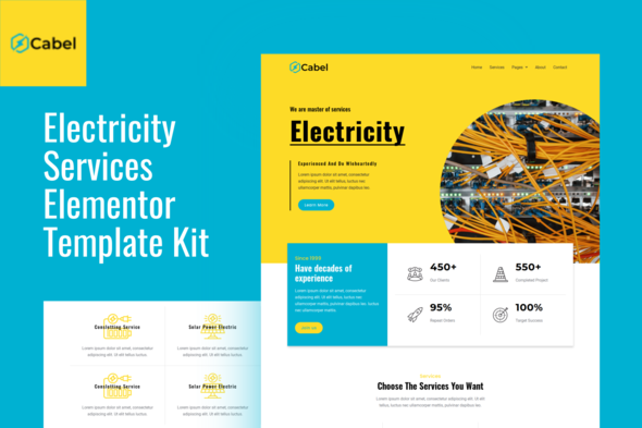 Cabel - Electricity Services Elementor Template Kit