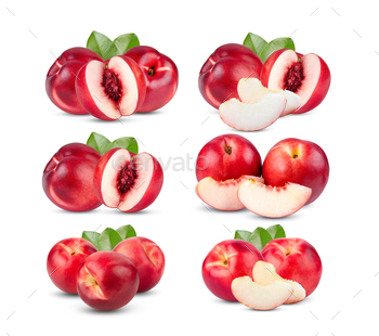 Nectarine fruit with leaf  isolated on white background / Photodune, Misc