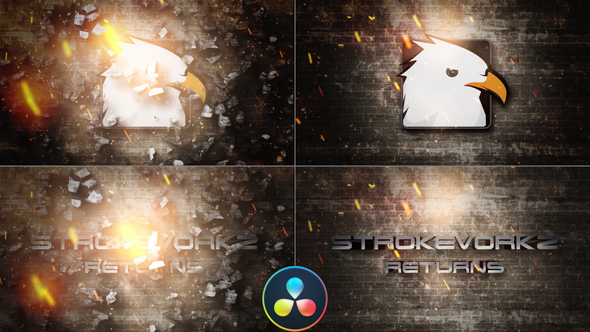 Cinematic Fire Impact Logo - DaVinci Resolve