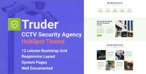 Truder - CCTV Security Service HubSpot Theme