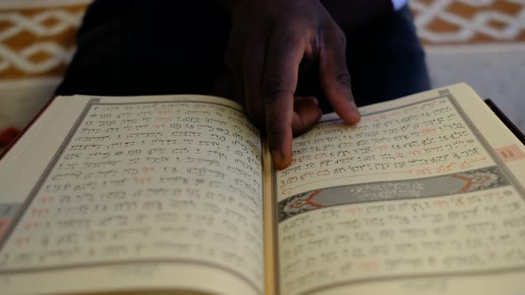 African Man Hand Quran African Man Hand Reading Quran Mosque