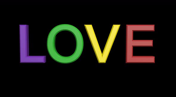 Color Text Love Social Message Motion Graphic Able to Loop Seamless