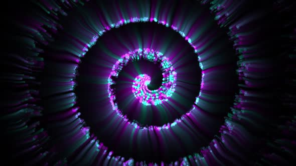 Abstract Spiral Colorful Moving Particles V66