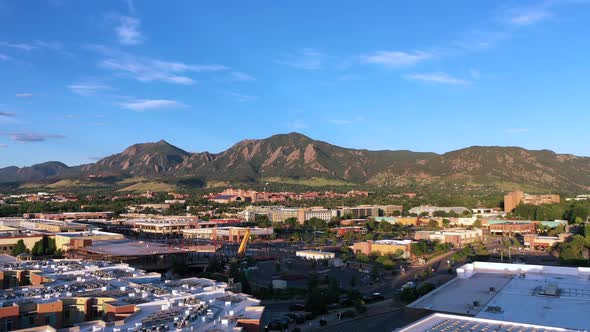 Aerial footage over Boulder, Colorado