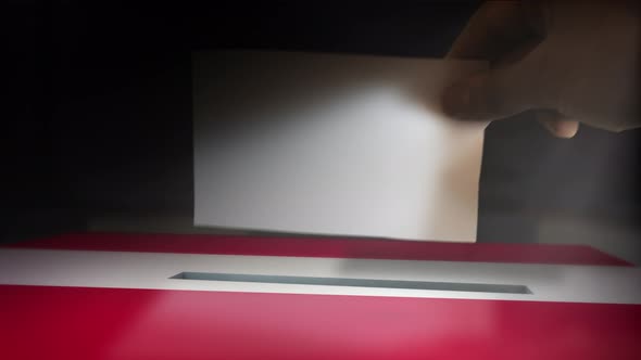 Digital Composite Hand Voting To National Flag OF Austria alt