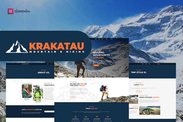 Krakatau - Mountain & Hiking Elementor Template Kit