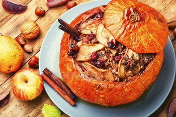 Stuffed pumpkin with dried fruits / Photodune, Misc