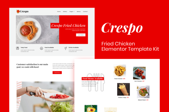 Crespo – Fast Food Restaurant Elementor Template Kit – 0 Sold!