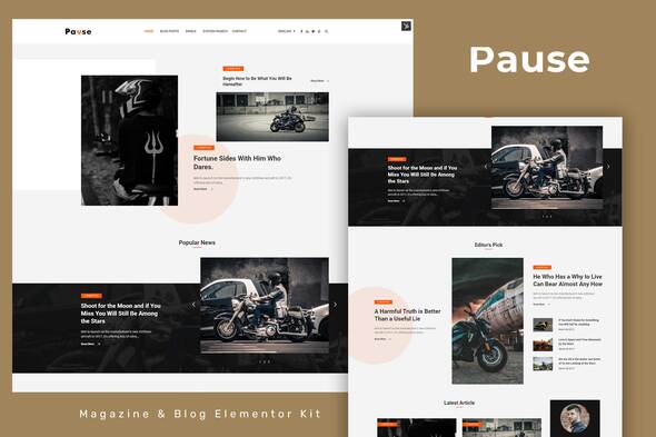 Pause - Blog & Magazine Elementor Template Kit