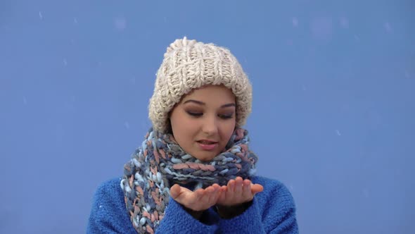 Winter Young Woman Portrait.