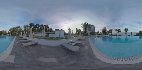 360 VR Hotel with Pool on the Coastal Resort in Antalya, Turkey