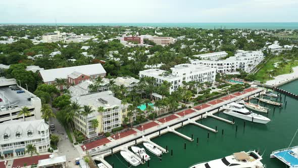 Aerial flyby Key West Florida USA 2020