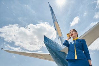 遠くの何かを見つめている航空会社の従業員を喜ばせる / Photodune, Misc