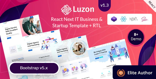 Luzon - React Next IT Business & Startup Template / Themeforest, Site templates, Technology