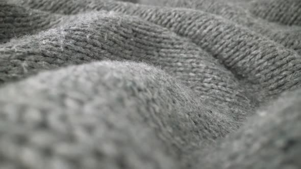 Extreme Detail View of Sheep Wool Cloth Texture Flowing in Macro Dolly Shot