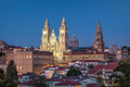 Santiago de Compostela, Spain. Illuminated Cathedral at dusk - PhotoDune Item for Sale