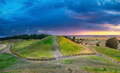 Sunset over Royal Mounds in Uppsala, Sweden - PhotoDune Item for Sale