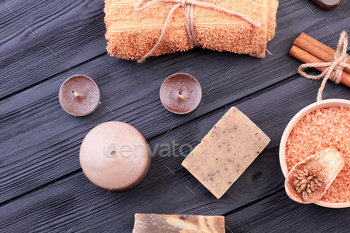 Top view flat lay candle with soap and cinammon. / Photodune, Misc