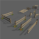 Low Poly Fence Set - 3DOcean Item for Sale