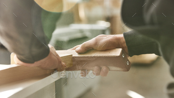 Using only sustainable wood and hand tools. Sanding and polishing wood plank / Photodune, Misc