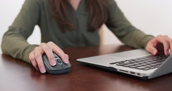 Woman Work on Laptop Computer