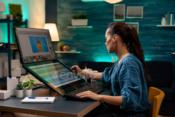 Graphic software editor working on touchpad monitor / Photodune, Misc