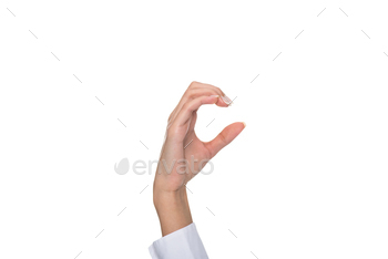 cropped view of person gesturing signed language, isolated on white / Photodune, Misc