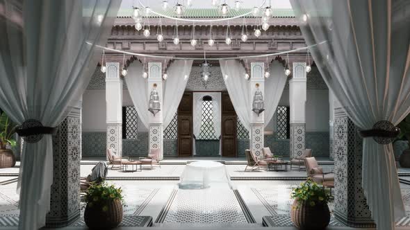 Outdoor Courtyard In Moroccan Style