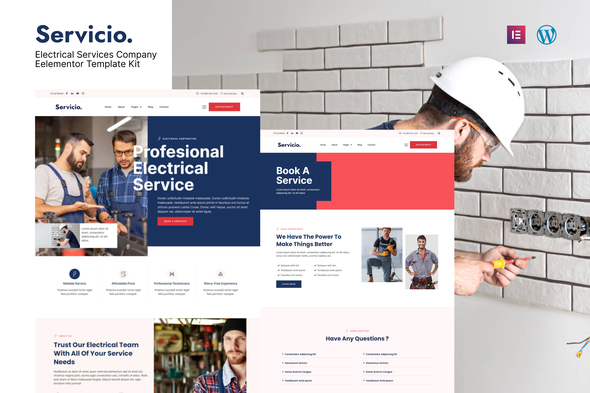 Servicio - Electrician & Electrical Services Template Kit