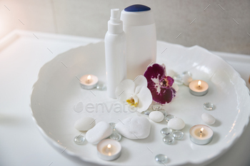 Set for spa procedure with orchids, shower gel and lotion / Photodune, Misc