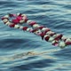 Memory concept. A wreath of flowers floating in the water. - VideoHive Item for Sale