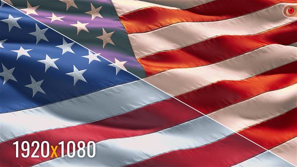 Realistic closeup USA Flag