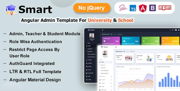 Smart - Angular 12+ Admin Dashboard Template for University, School & Colleges