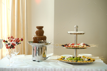 Fondue with a chocolate fountain and sweets for it.Sweet theme / Photodune, Misc