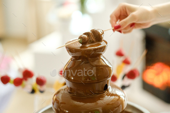 Fondue with a chocolate fountain and sweets for it.Sweet theme / Photodune, Misc