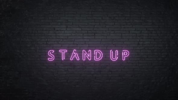 Stand Up Neon Sign