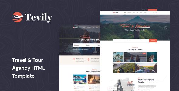 Tevily - Travel & Tour Agency HTML Template