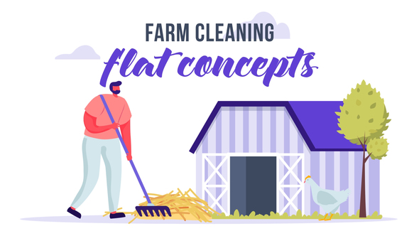 Farm cleaning - Flat Concept