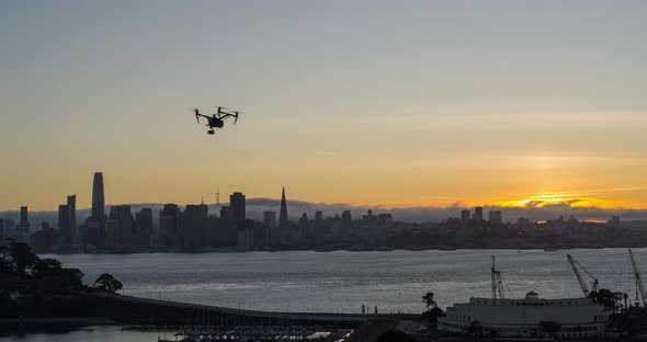 Drone Flying Over San Francisco