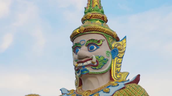 Statue of Budai at Buddhist temple Wat Plai Leam, Koh Samui, Thailand