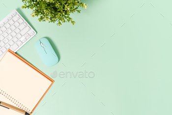 Creative flat lay photo of workspace desk. / Photodune, Misc